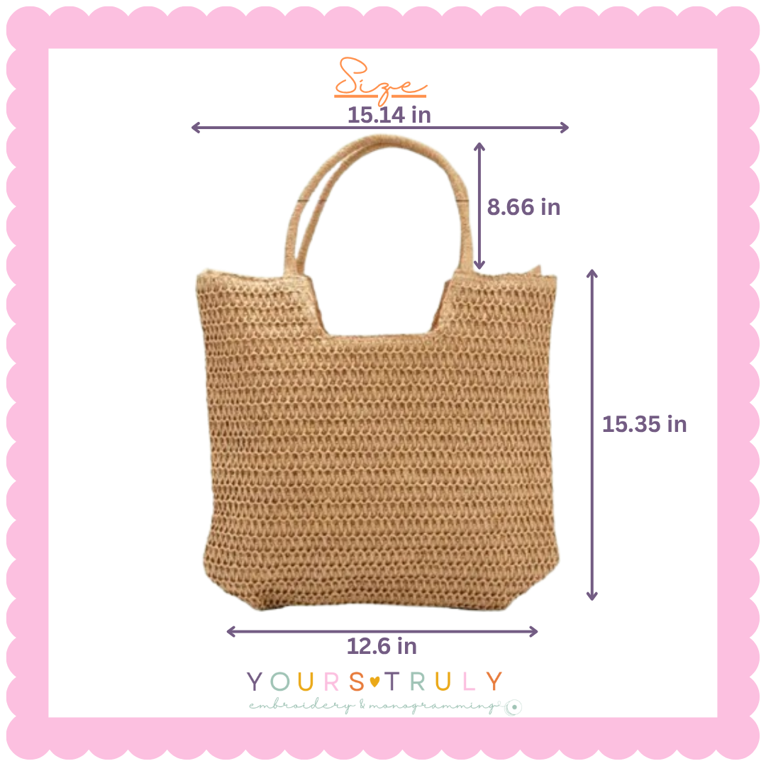 Monogrammed Straw Beach Tote