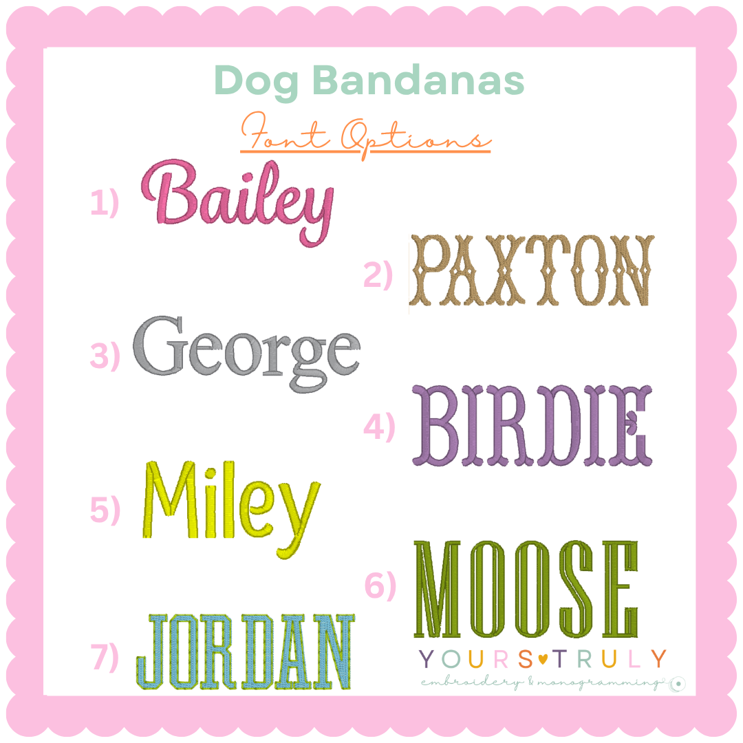 Custom Embroidered Dog Bandana – Personalized Pet Accessory