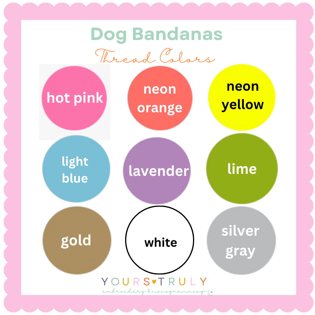 Custom Embroidered Dog Bandana – Personalized Pet Accessory