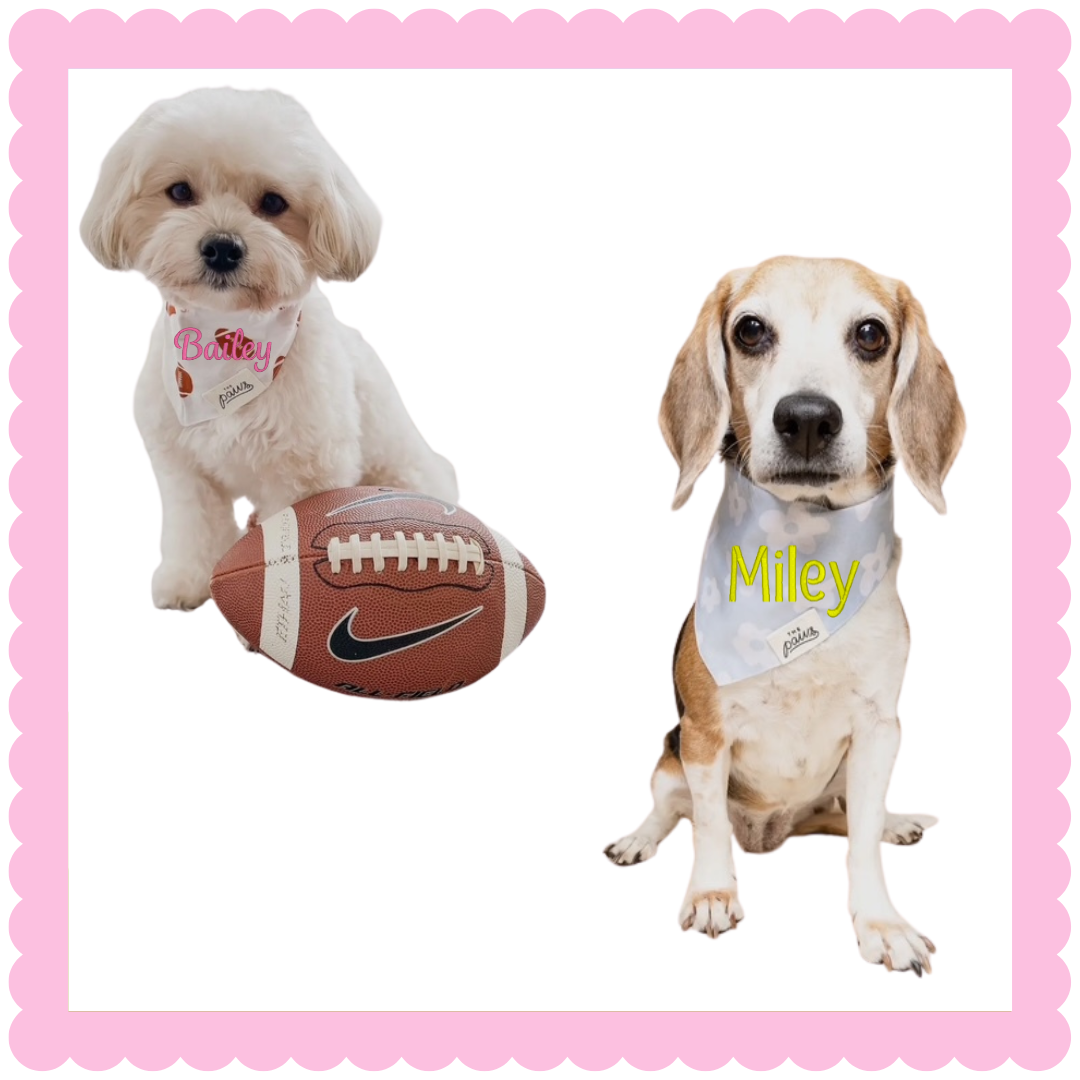 Custom Embroidered Dog Bandana – Personalized Pet Accessory