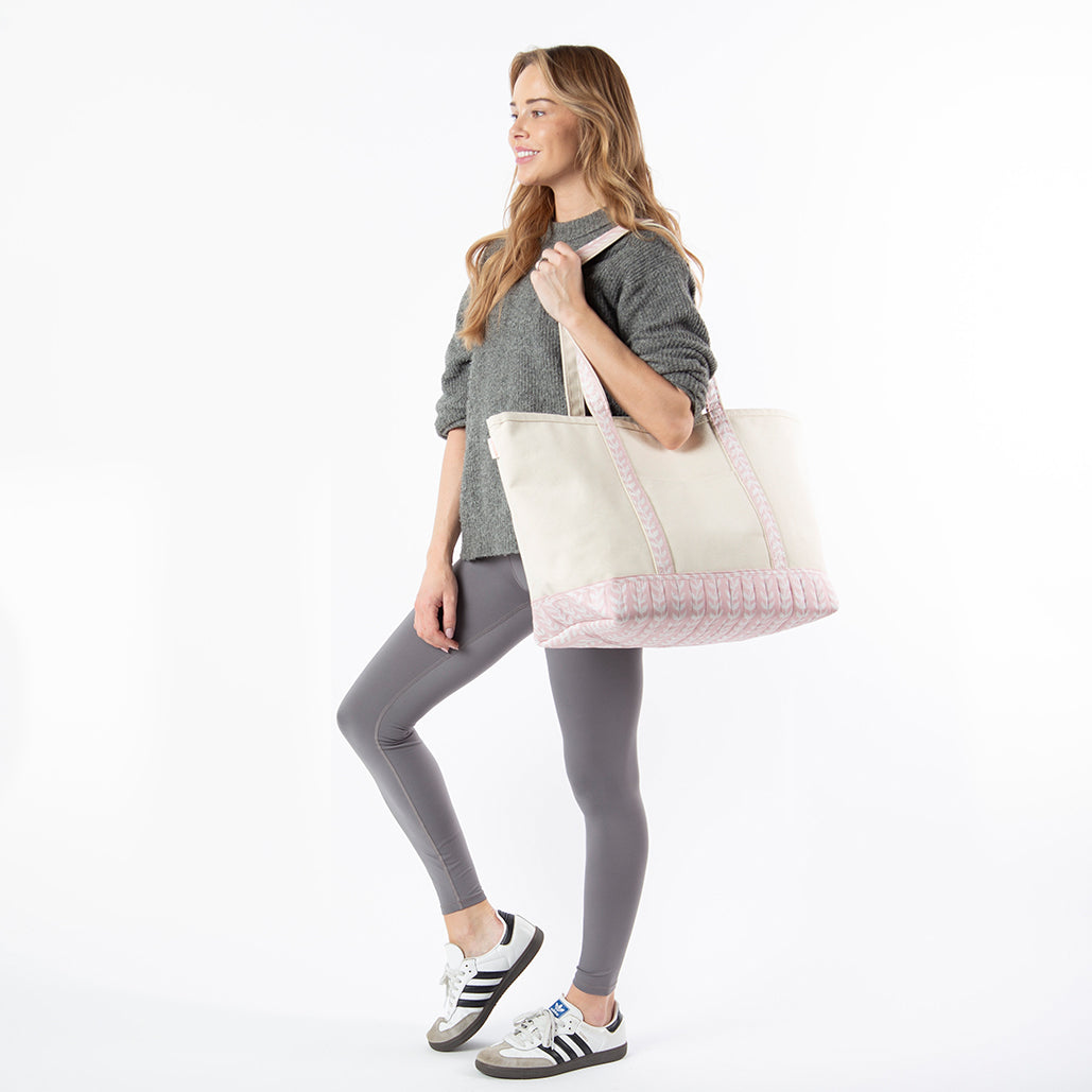 Monogrammed Block Print Canvas Tote