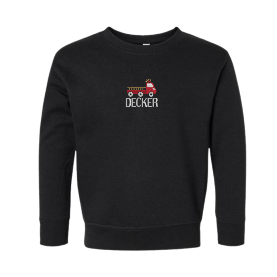Monogrammed Boy Toddler Fleece Crewneck Sweatshirt