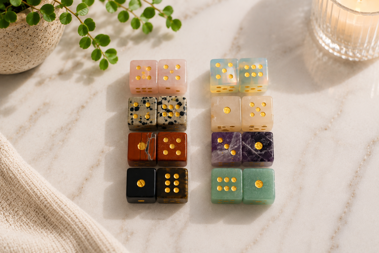 Carved Crystal Dice (set of 2)