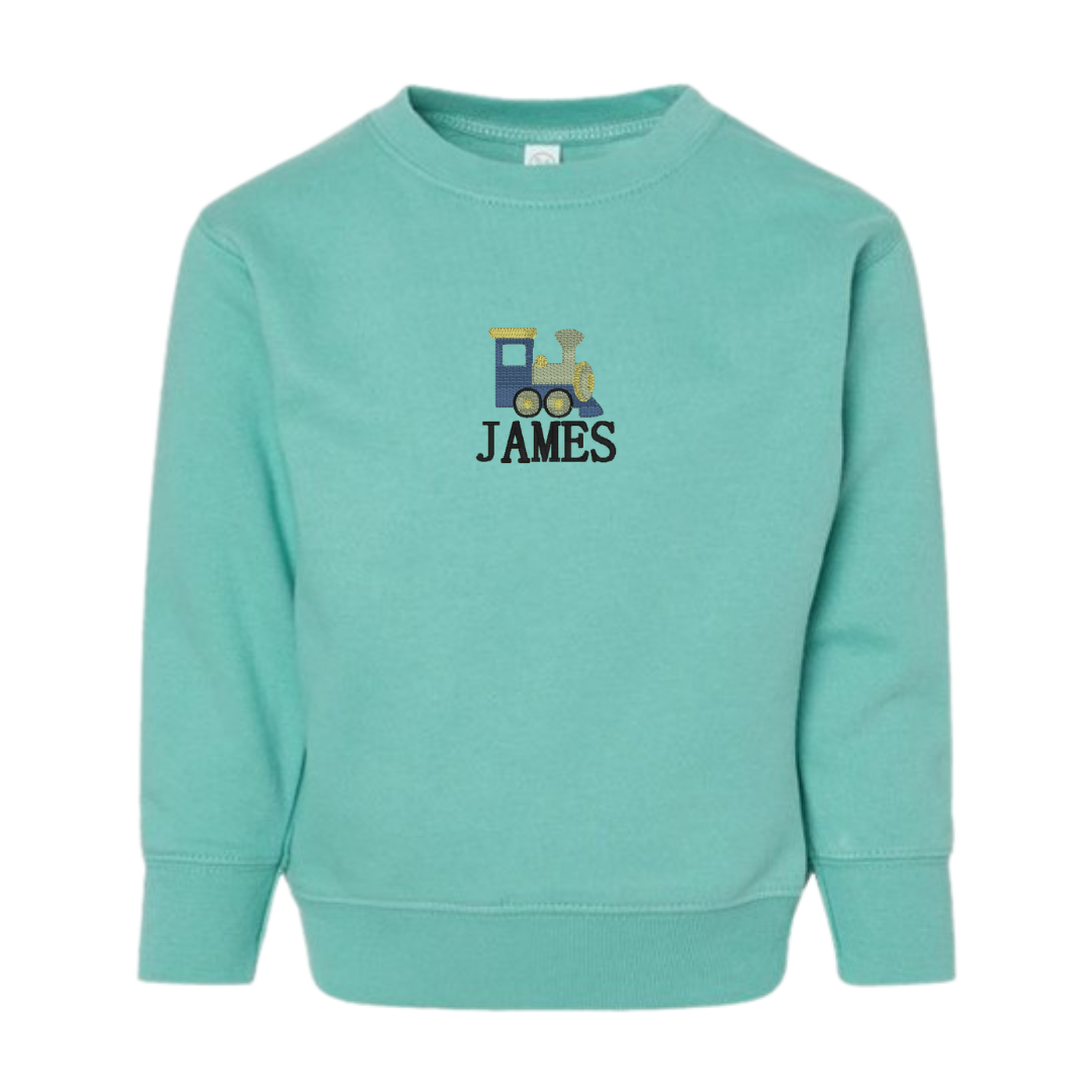 Monogrammed Boy Toddler Fleece Crewneck Sweatshirt