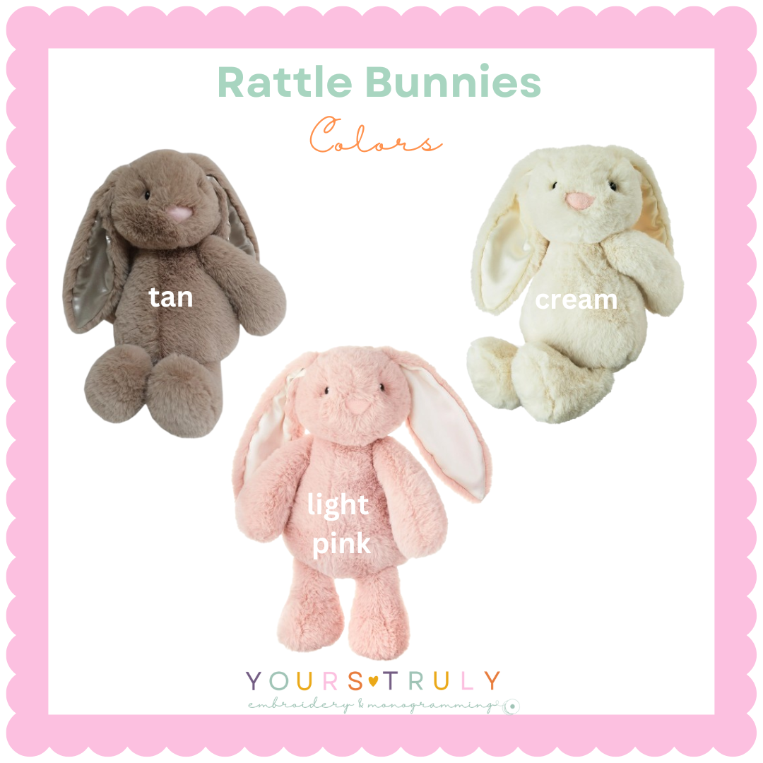 Rattle Plush Monogram Bunny