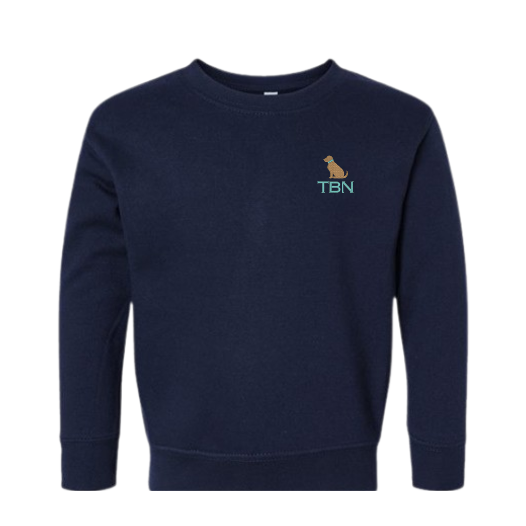 Monogrammed Boy Toddler Fleece Crewneck Sweatshirt