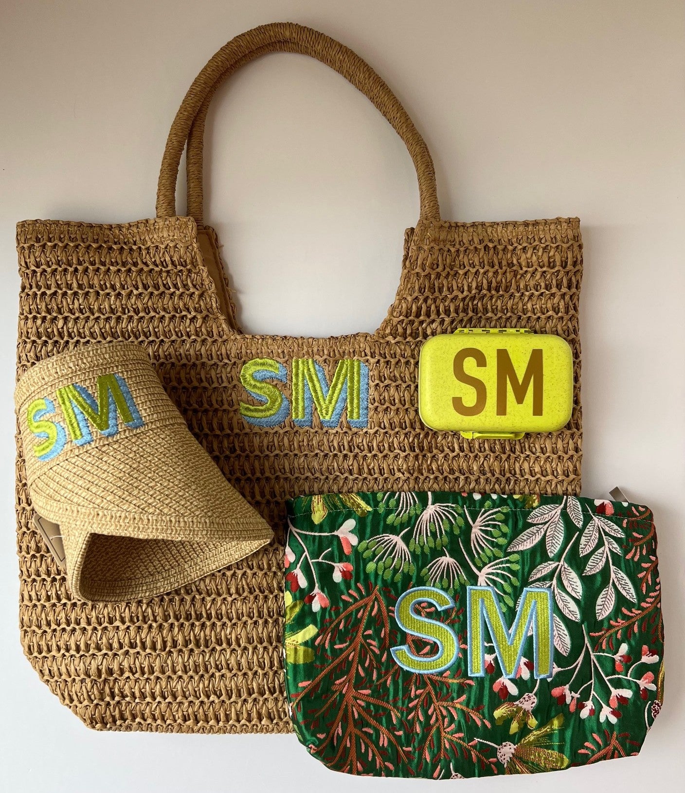 Monogrammed Packable Straw Visor