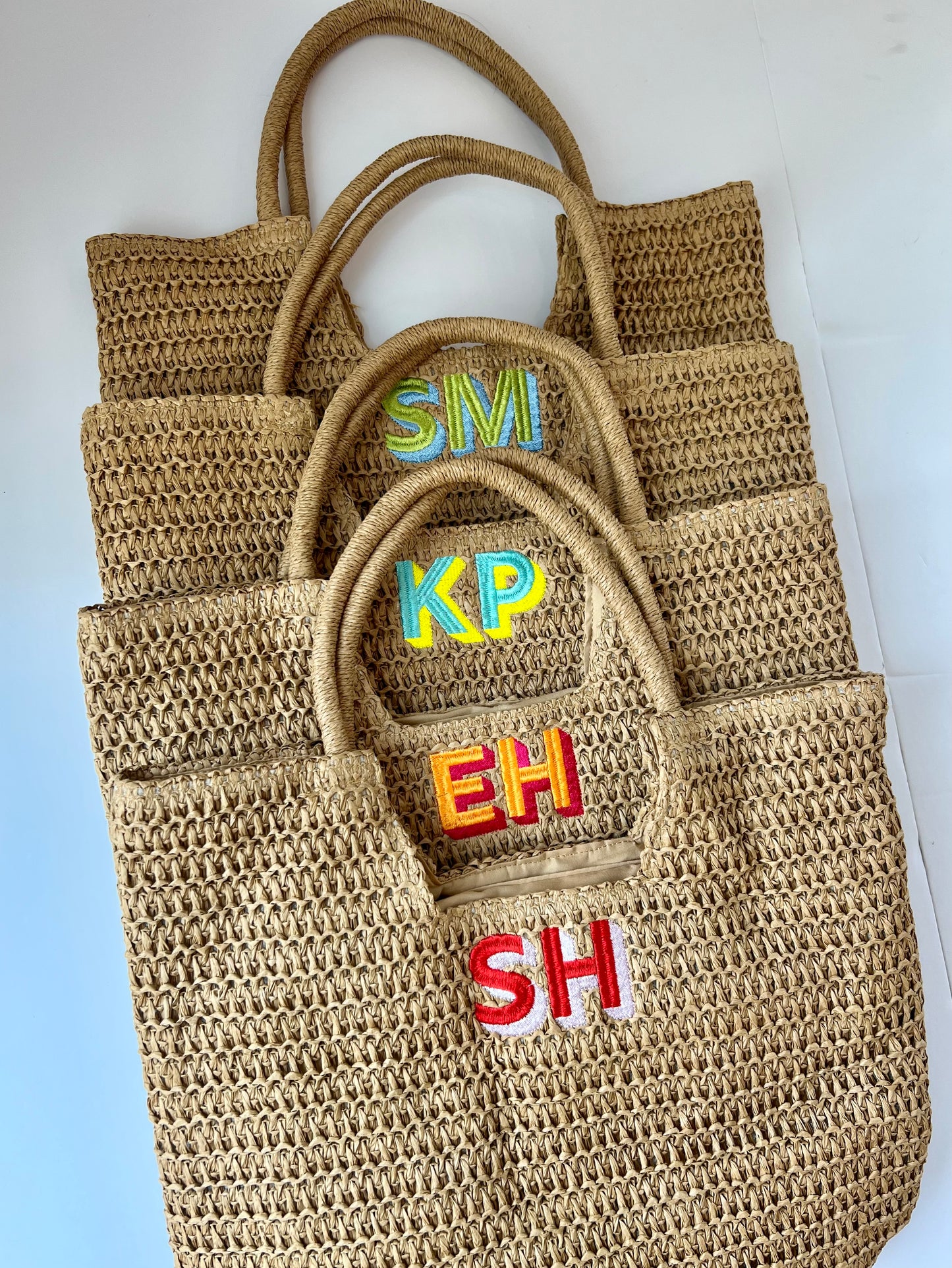Monogrammed Straw Beach Tote