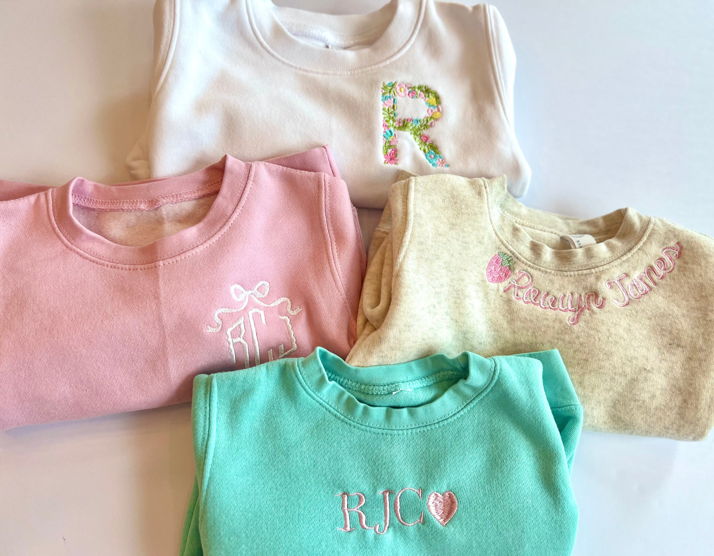 Monogrammed Girls Toddler Fleece Crewneck Sweatshirt