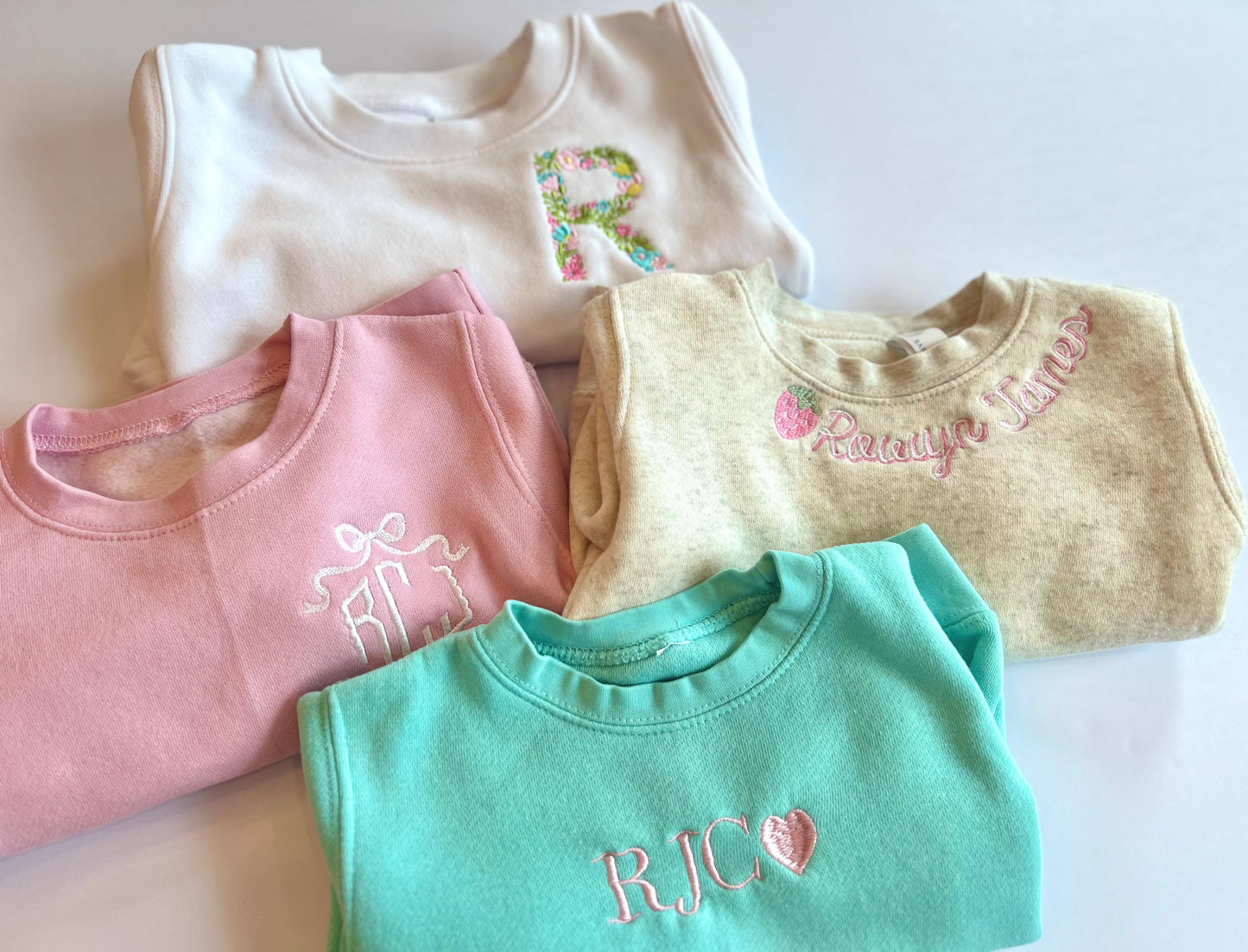 Monogrammed Girls Toddler Fleece Crewneck Sweatshirt