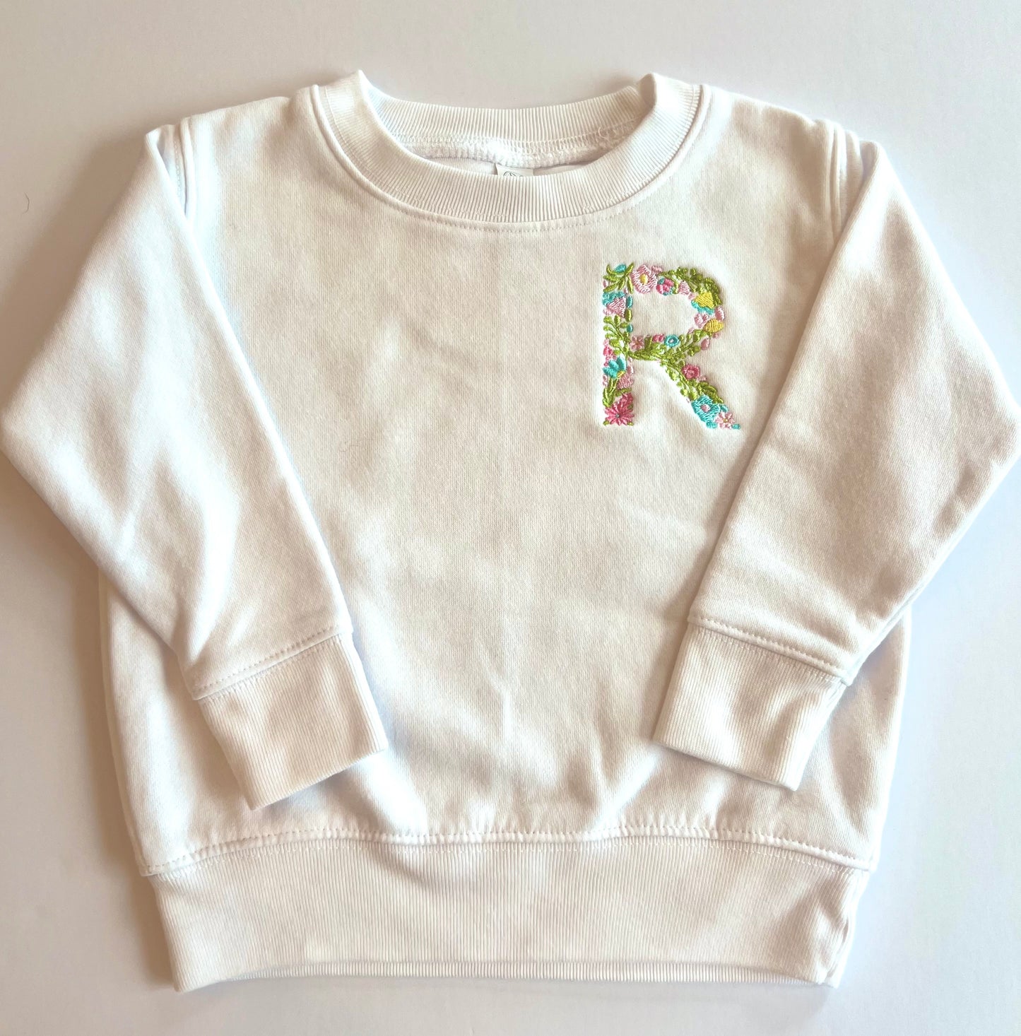 Monogrammed Girls Toddler Fleece Crewneck Sweatshirt