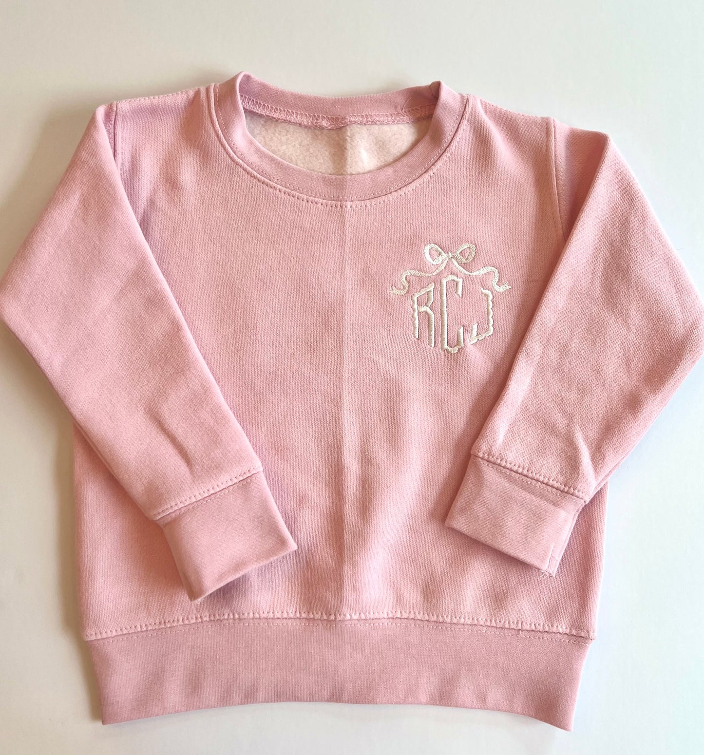 Monogrammed Girls Toddler Fleece Crewneck Sweatshirt