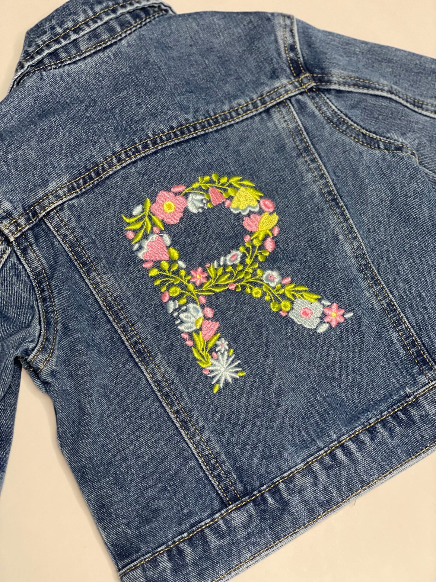 Baby/Toddler Floral Initial Jean Jacket