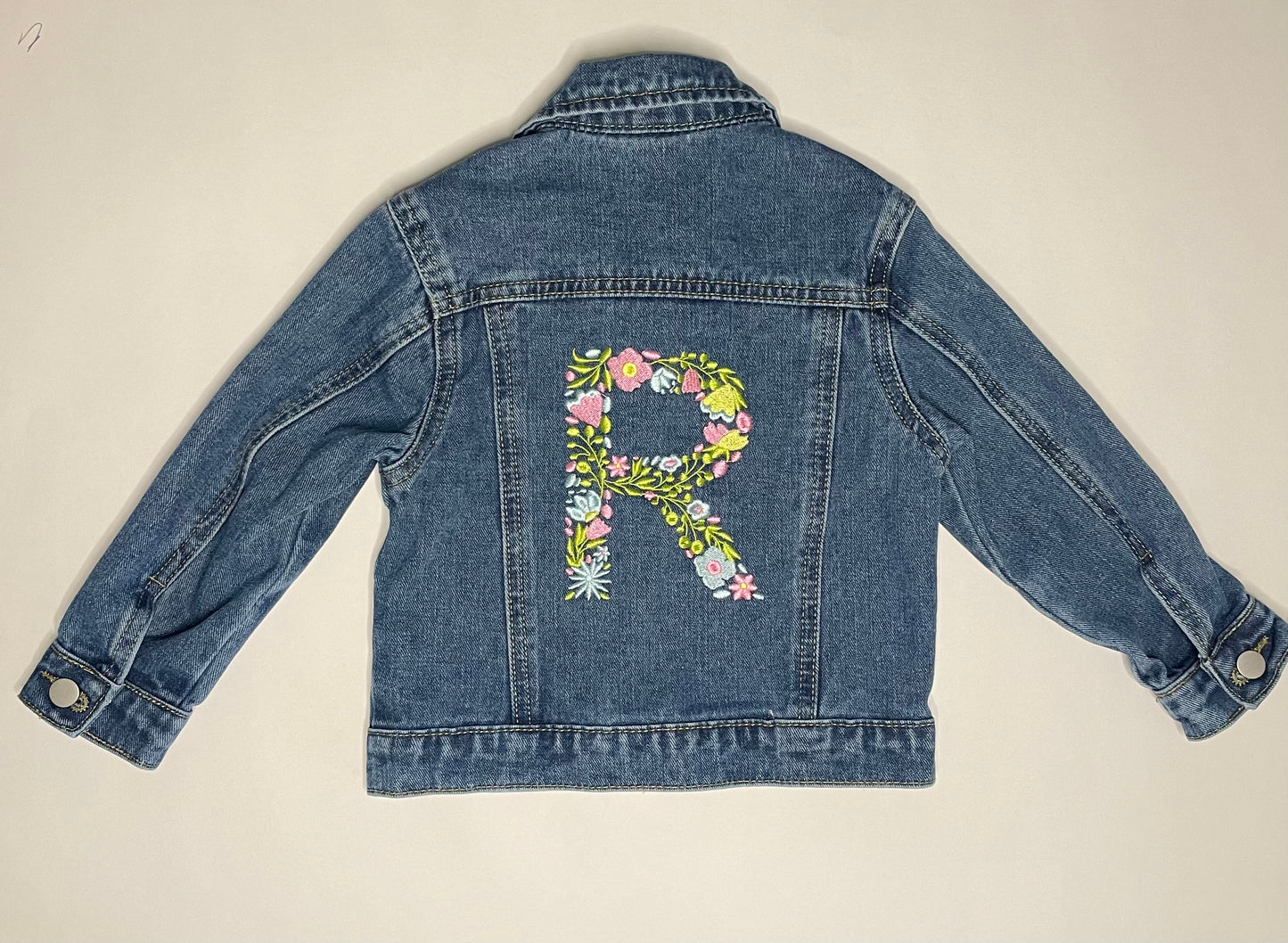 Baby/Toddler Floral Initial Jean Jacket