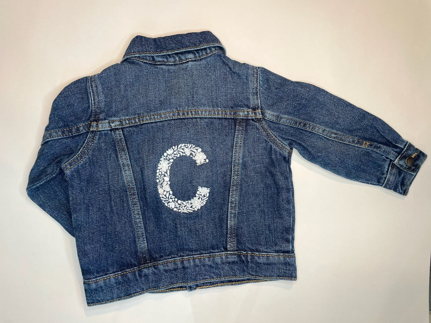Baby/Toddler Floral Initial Jean Jacket