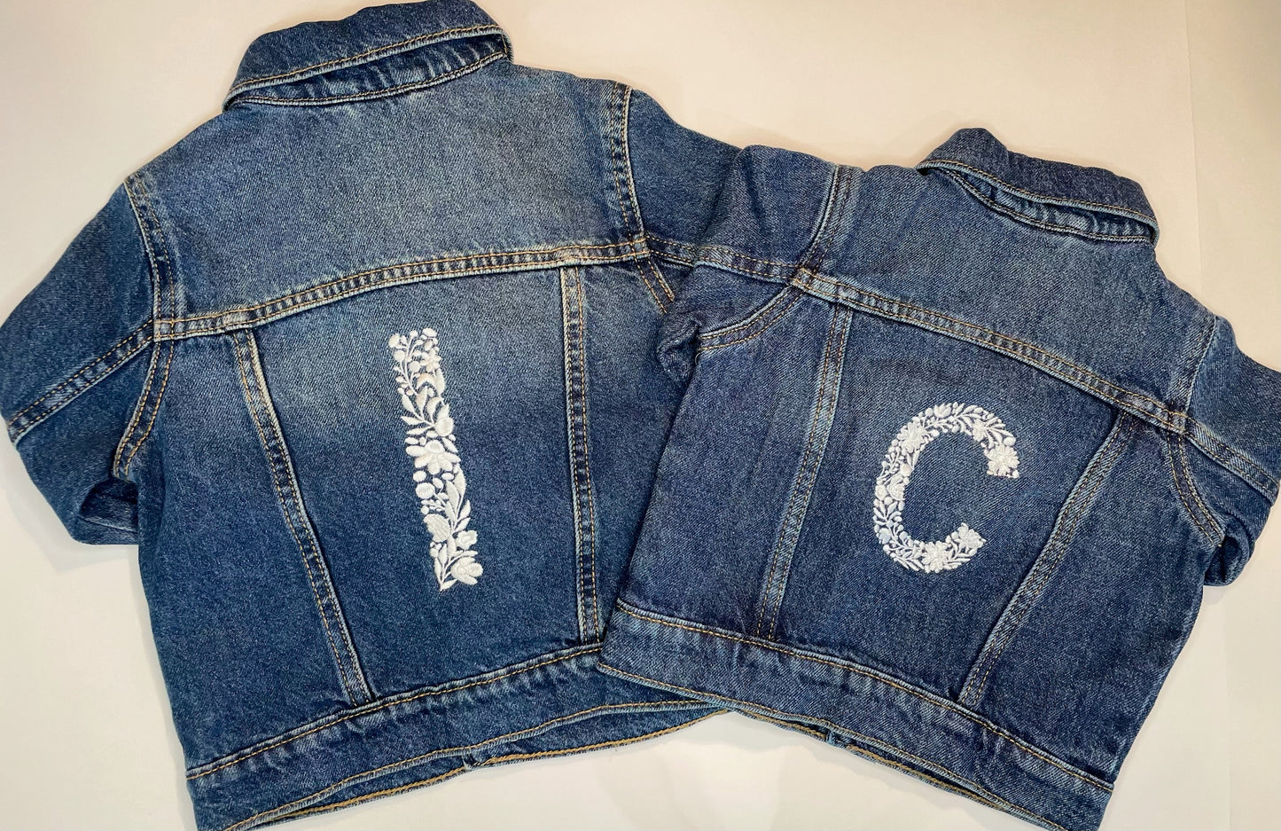 Baby/Toddler Floral Initial Jean Jacket