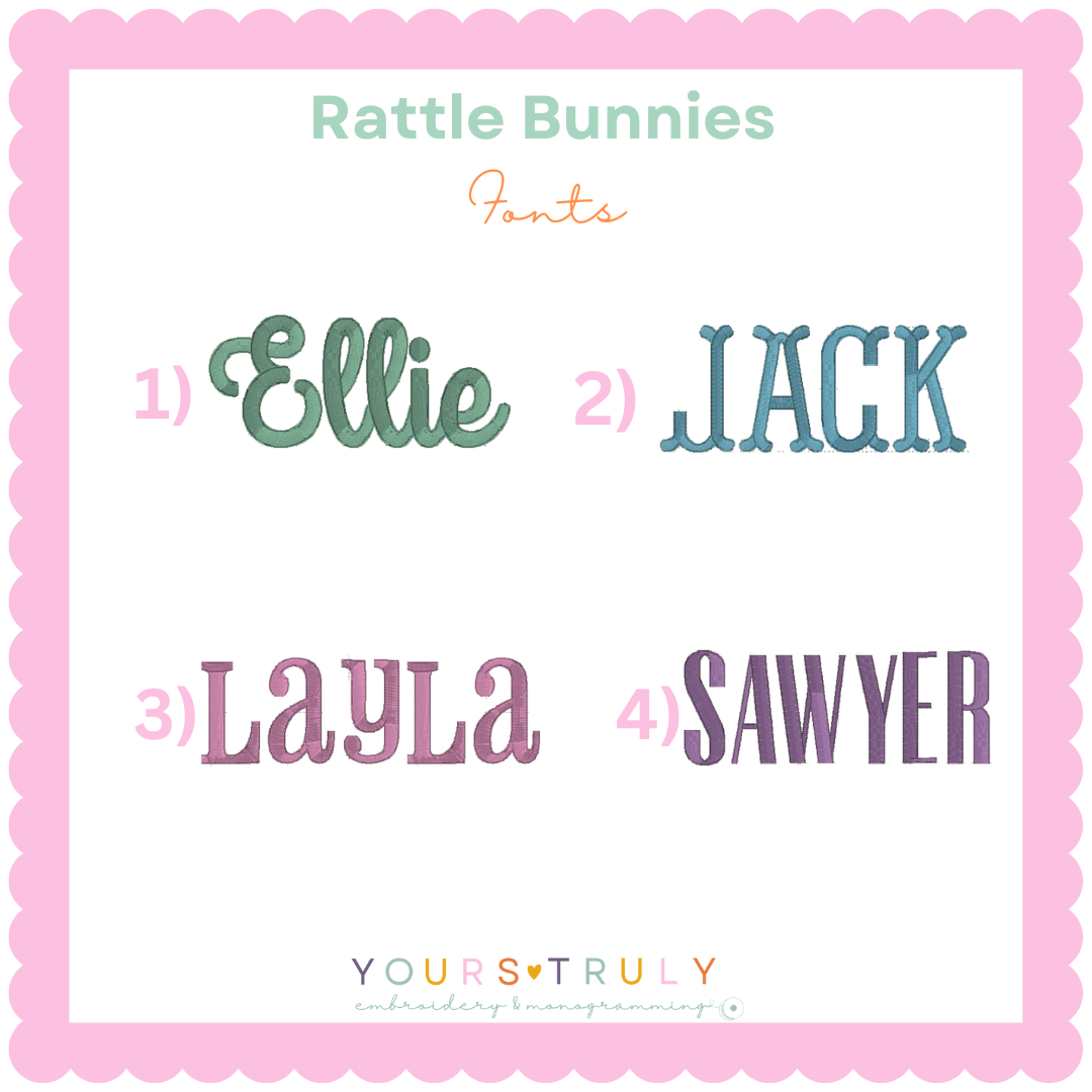 Rattle Plush Monogram Bunny