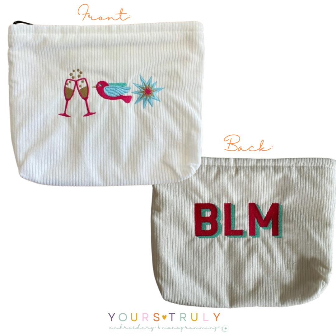Mahjong "Cheers, Bird, Bam" Zipper Pouch WITH INITIALS