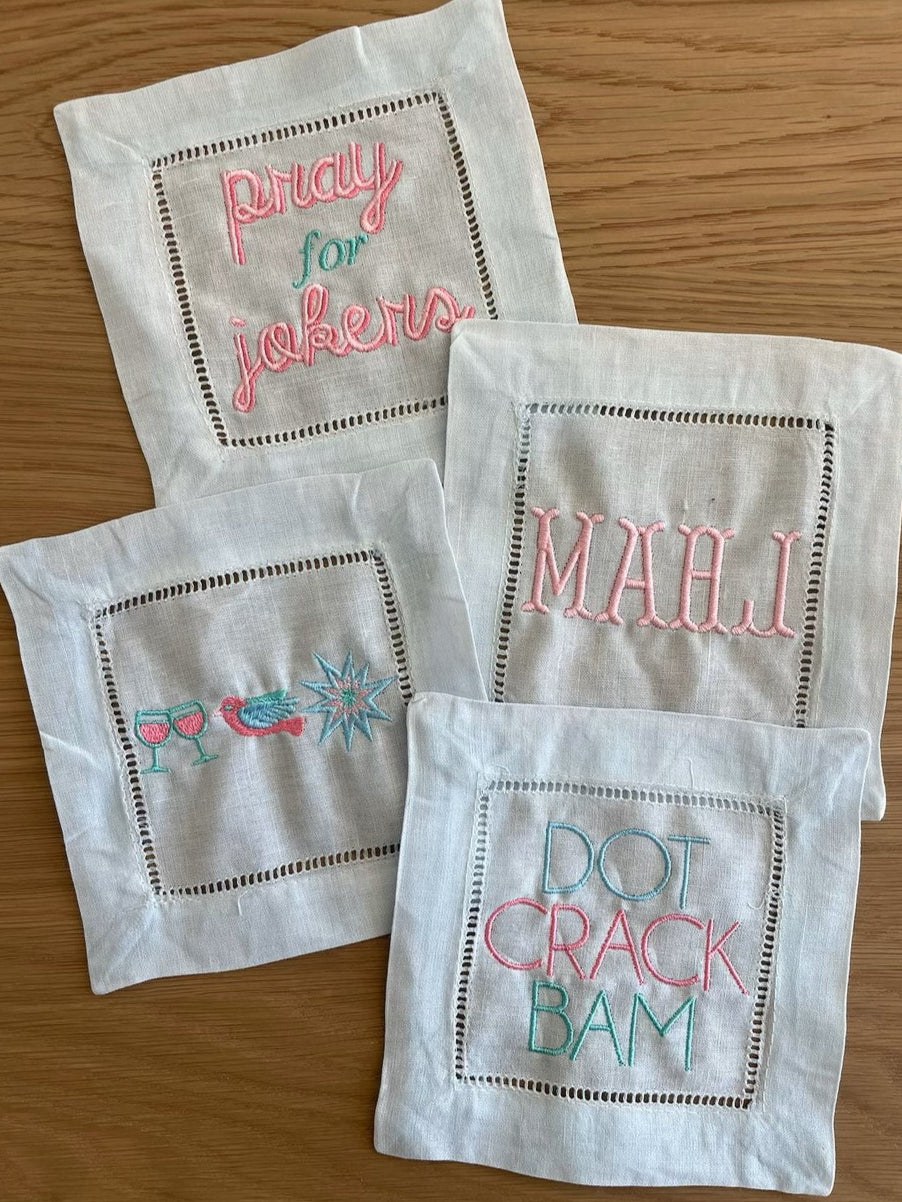 Mahjong Cocktail Napkins (set of 4)