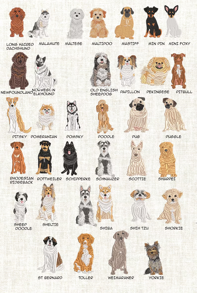 Embroidered Dog Tote