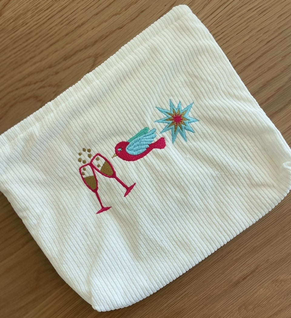 Mahjong "Cheers, Bird, Bam" Zipper Pouch WITH INITIALS