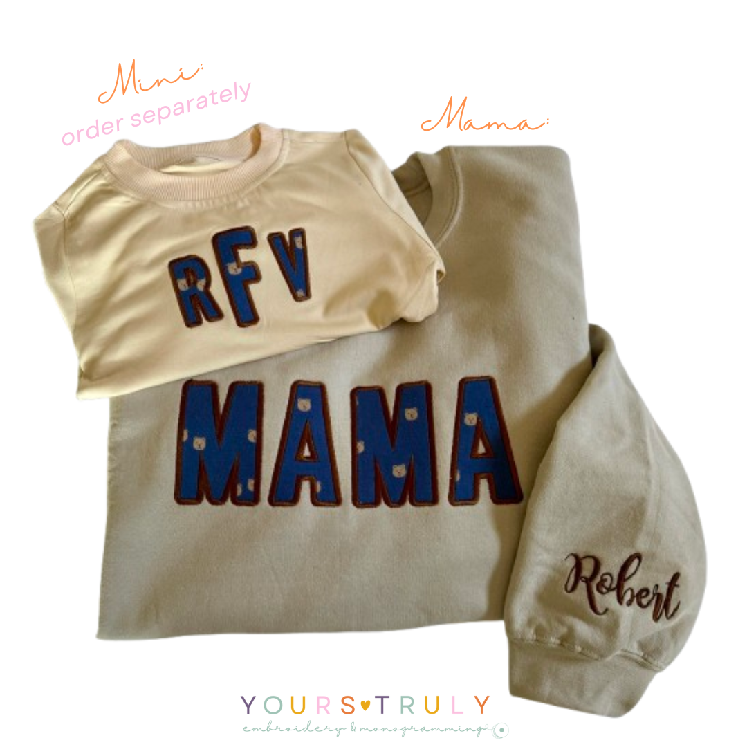 Custom Applique "MAMA" Keepsake Sweatshirt