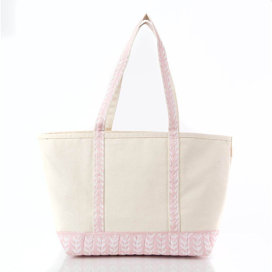 Monogrammed Block Print Canvas Tote