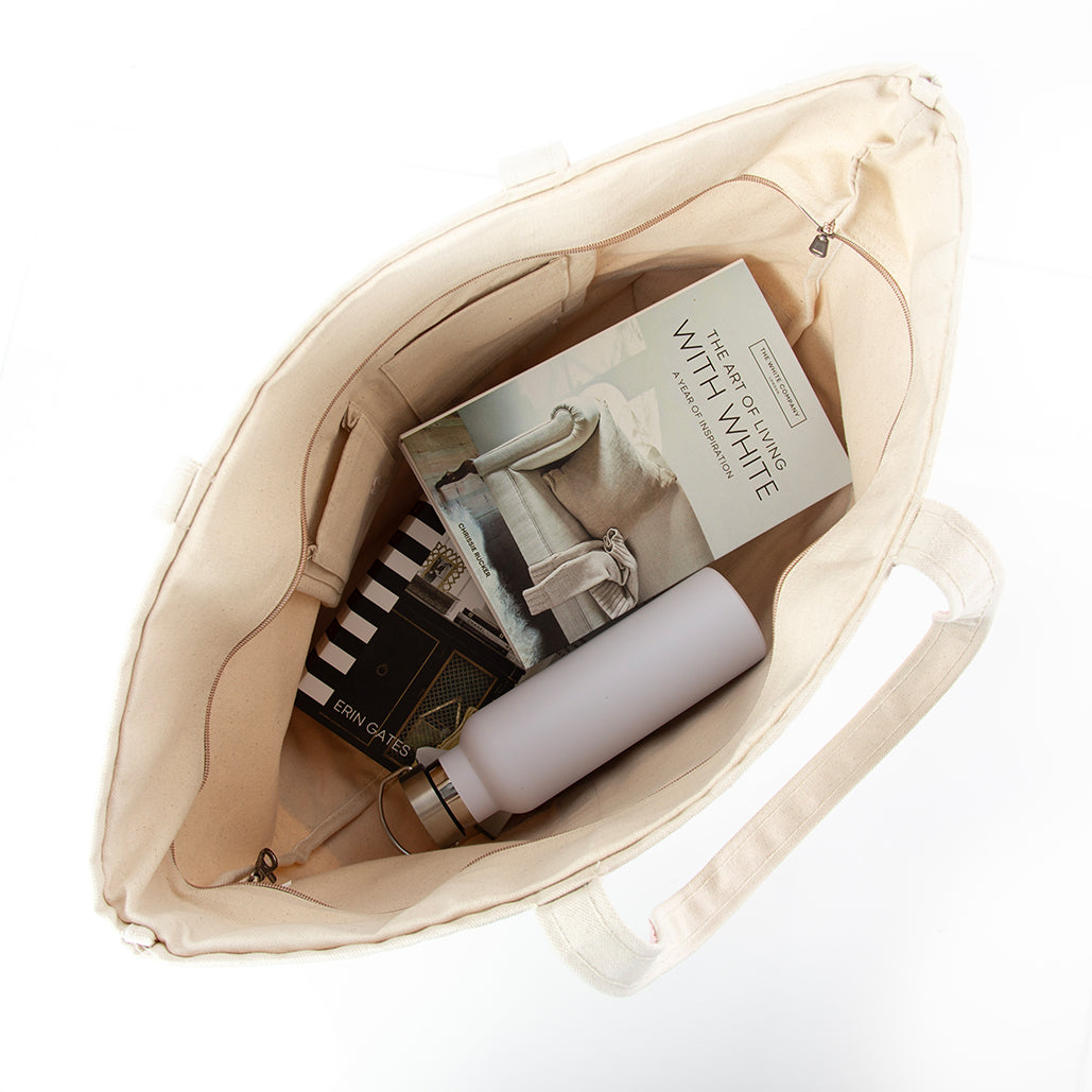 Monogrammed Block Print Canvas Tote