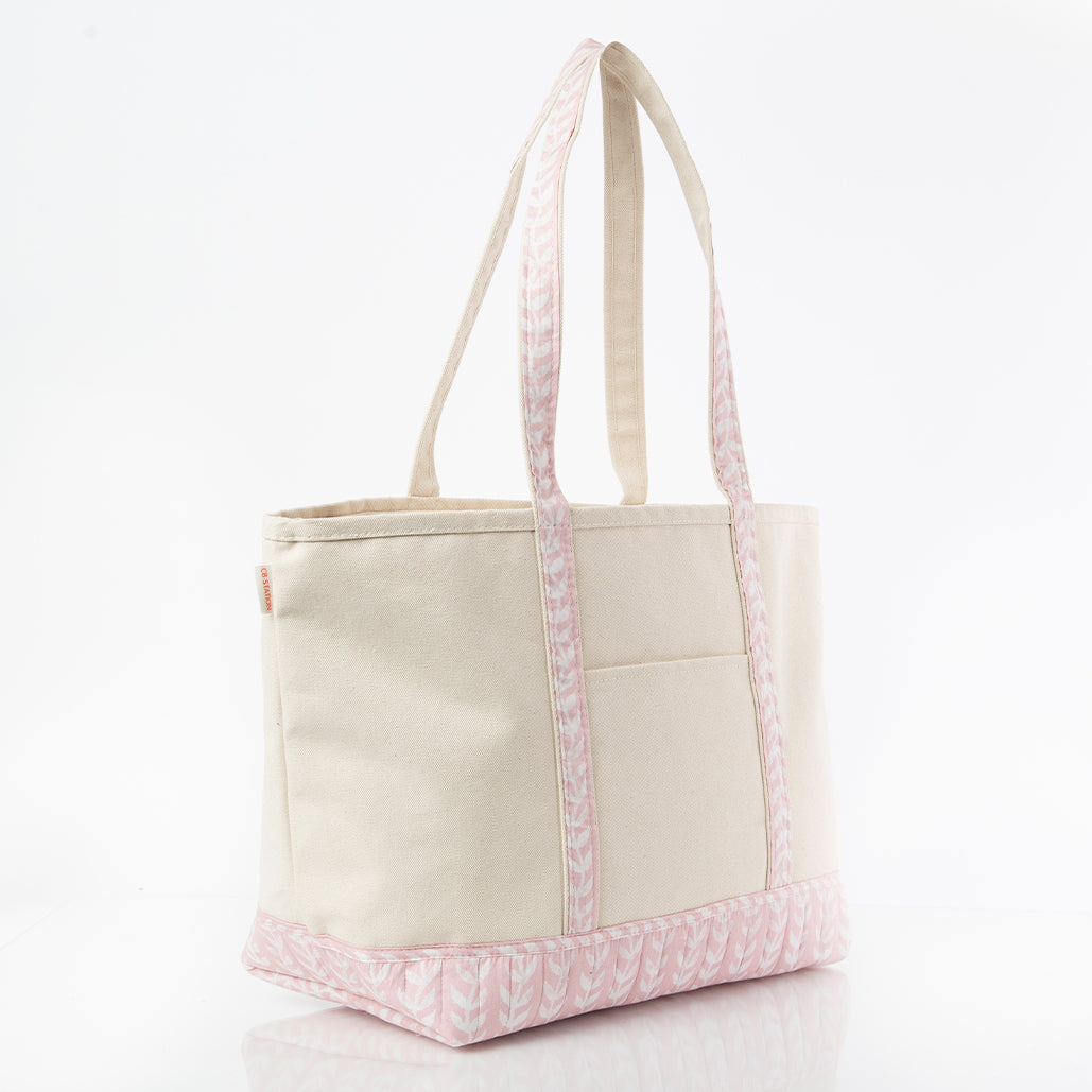 Monogrammed Block Print Canvas Tote