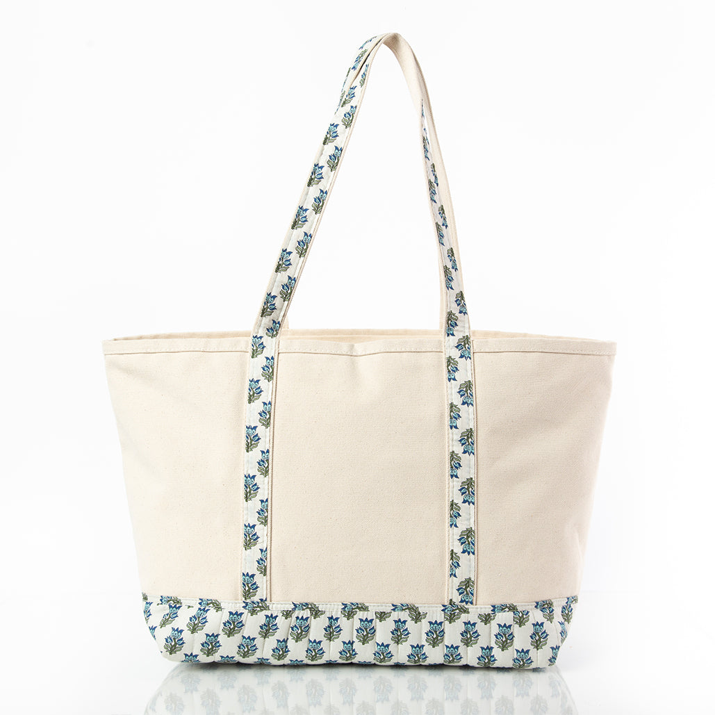 Monogrammed Block Print Canvas Tote