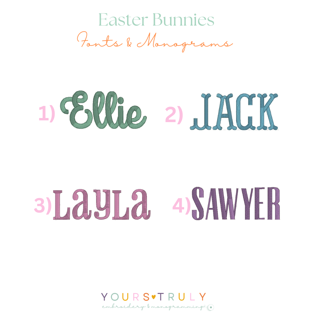 Personalized Embroidered Bunnies