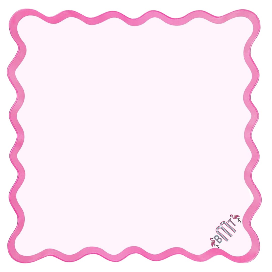 Tropical Scalloped Monogrammed Mahjong Mat