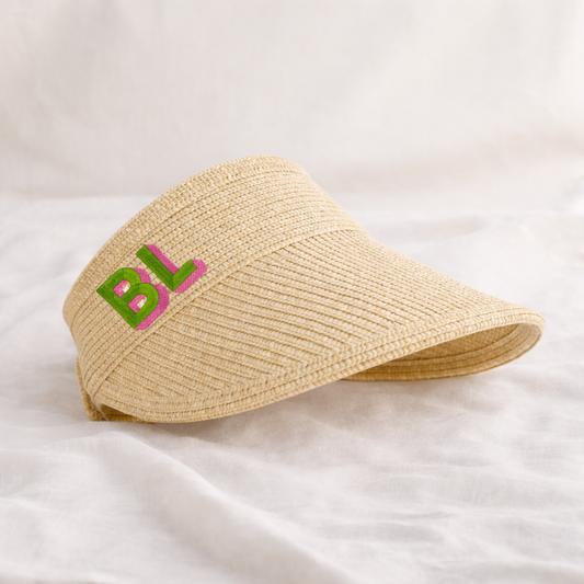Monogrammed Packable Straw Visor