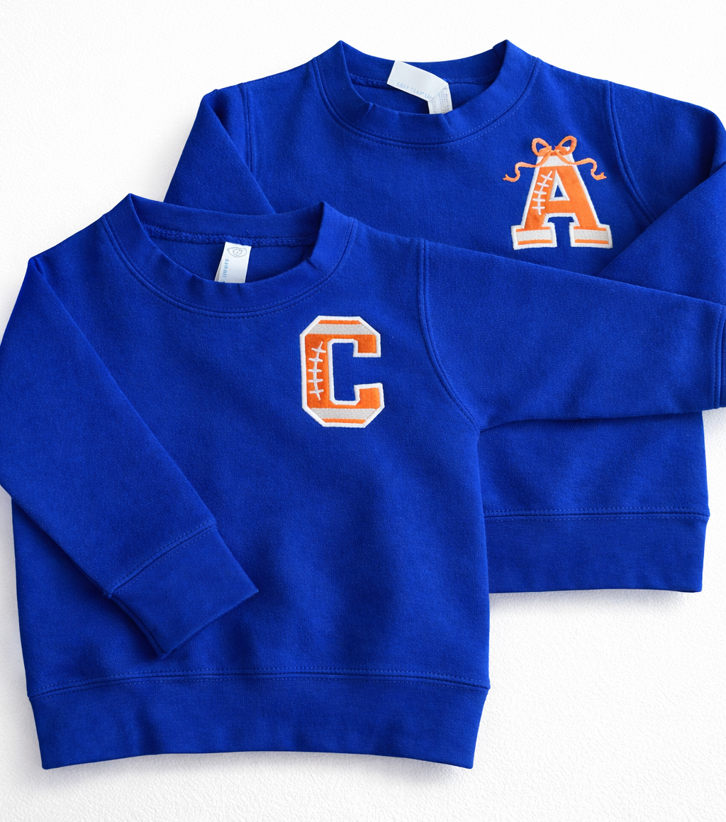 Touchdown Toddler Crewneck Initial Sweatshirt