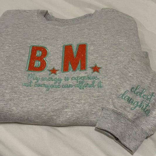 Swifty Applique Initials Crewneck Sweatshirt