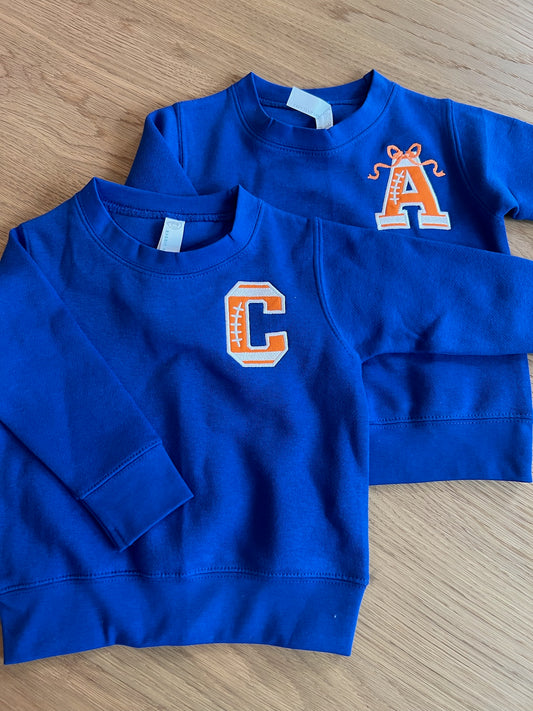 Touchdown Toddler Crewneck Initial Sweatshirt