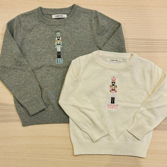 Monogrammed Toddler Nutcracker Sweaters