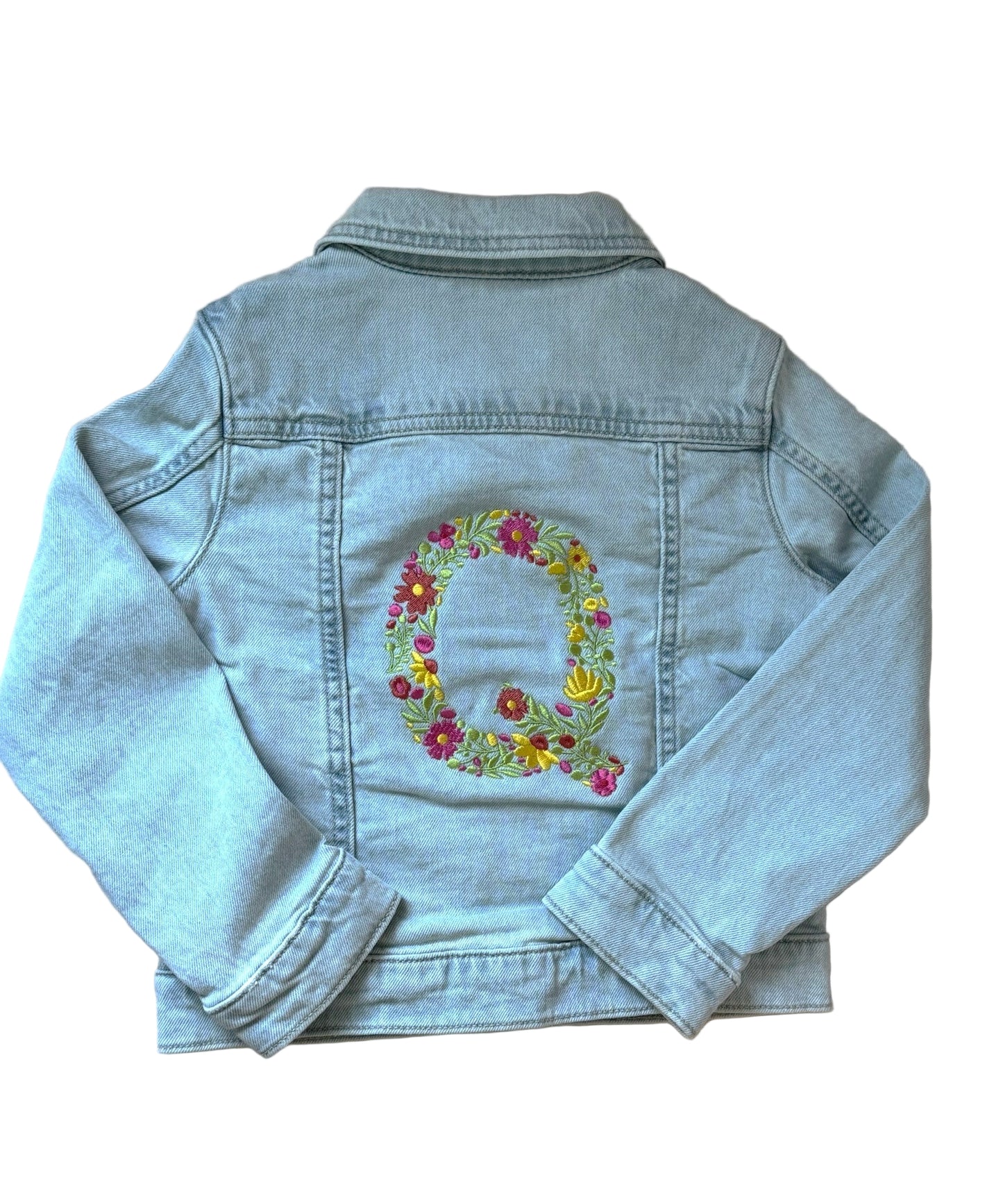 Baby/Toddler Floral Initial Jean Jacket