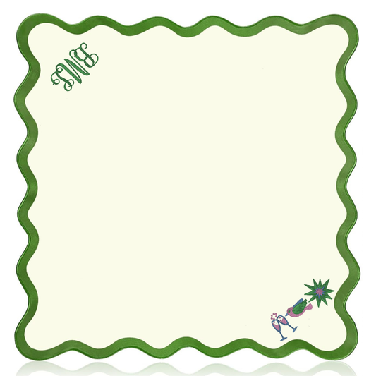 Scalloped Monogrammed Mahjong Mat