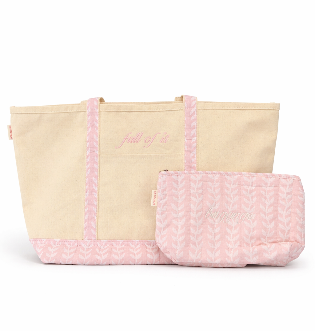 Monogrammed Block Print Canvas Tote