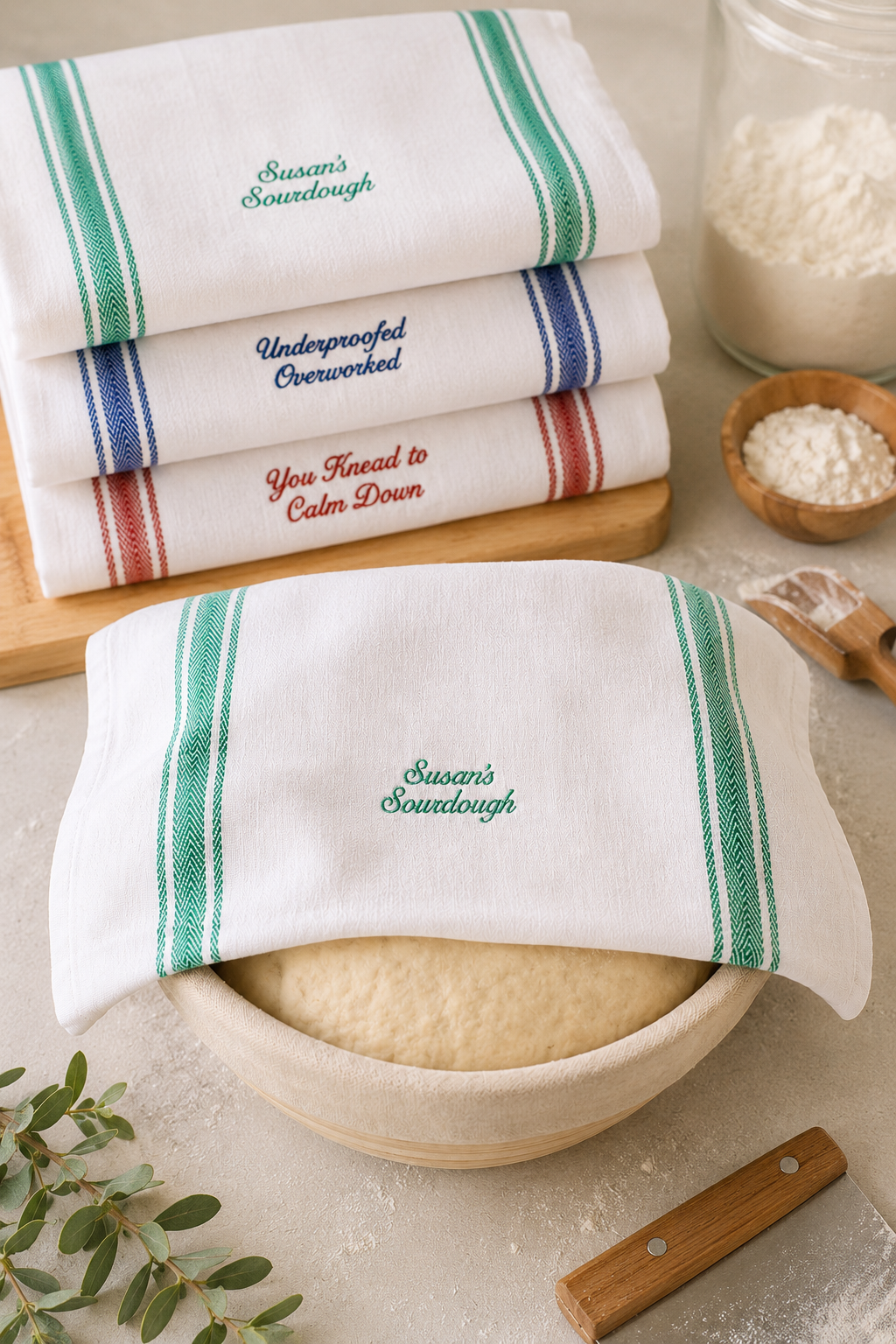 Embroidered Sourdough Towels